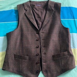 Brown plaid vest